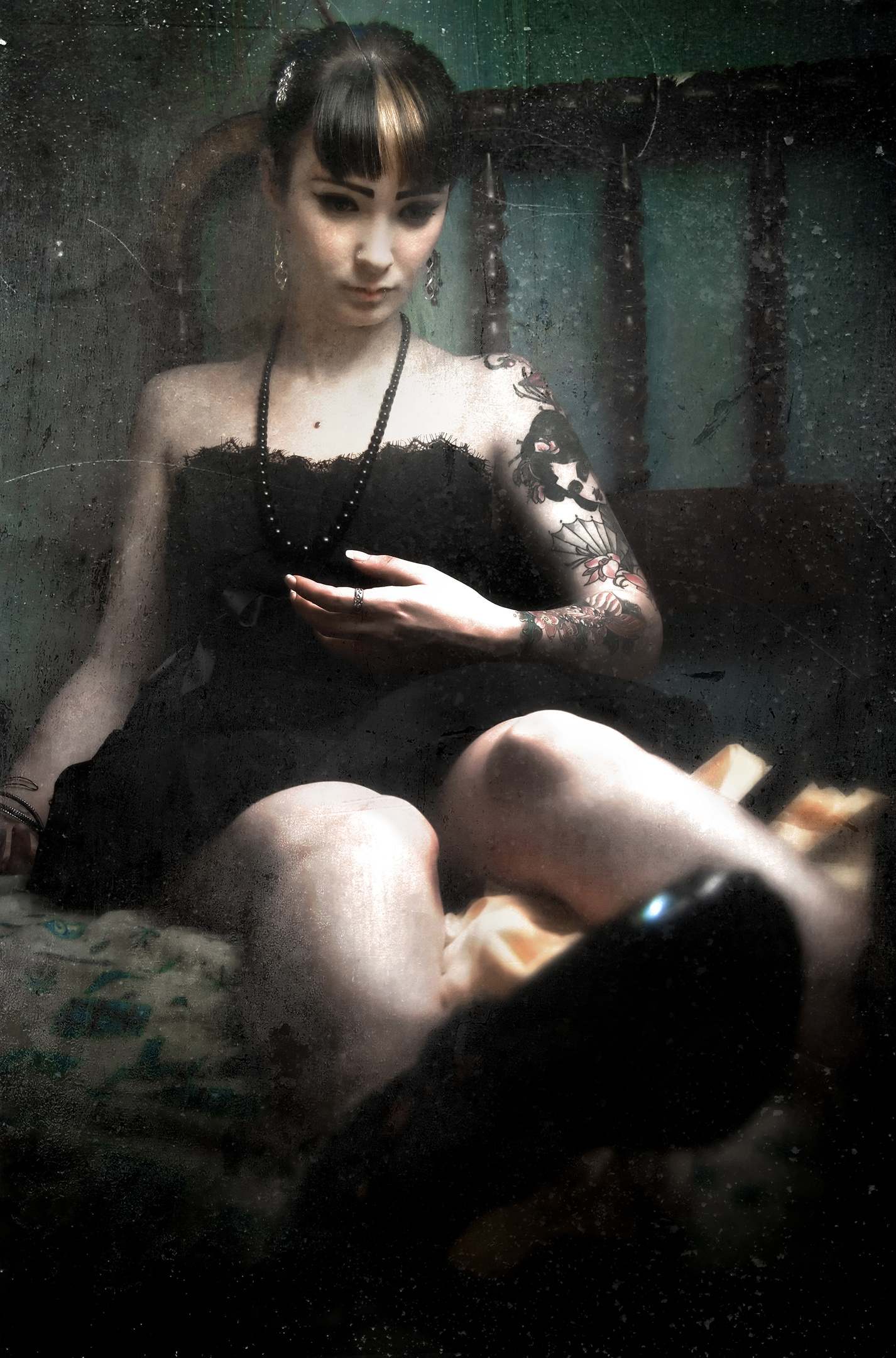 Atmospheric conceptual portrait titled Broken